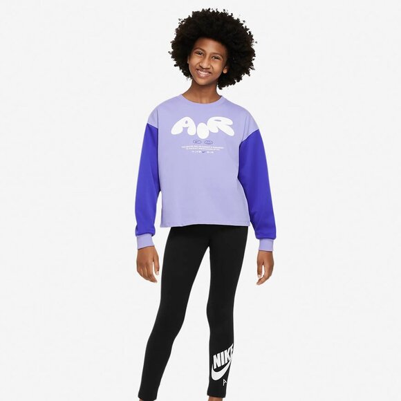 BNWT NIKE GIRLS LONG SLEEVE NSW AIR TOP (#DQ8936-569) US SIZE SMALL (S) - Picture 3 of 10